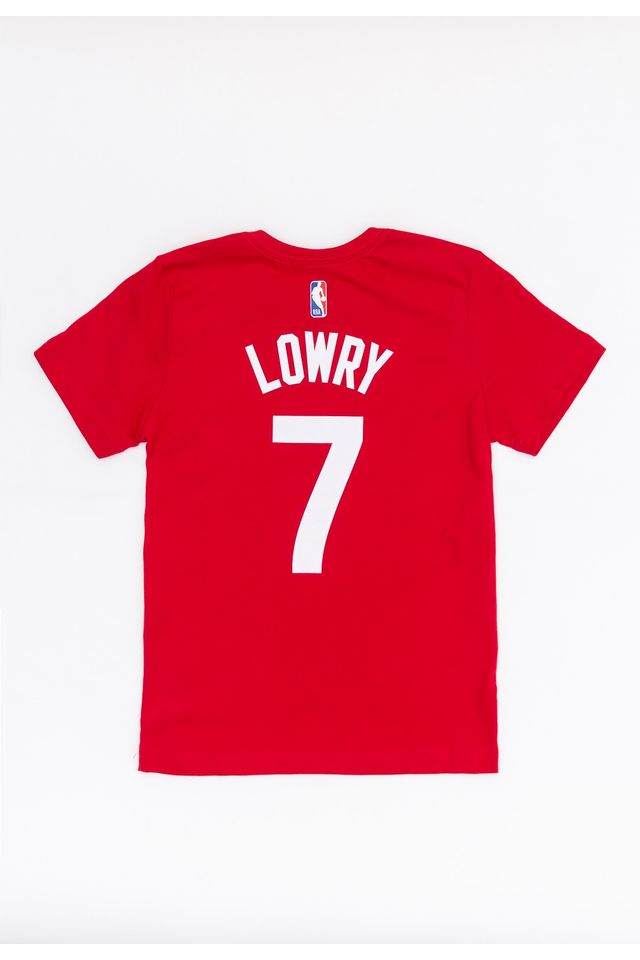 Camiseta-NBA-Juvenil-Estampada-Toronto-Raptors-Kyle-Lowry-Casual-Vermelha
