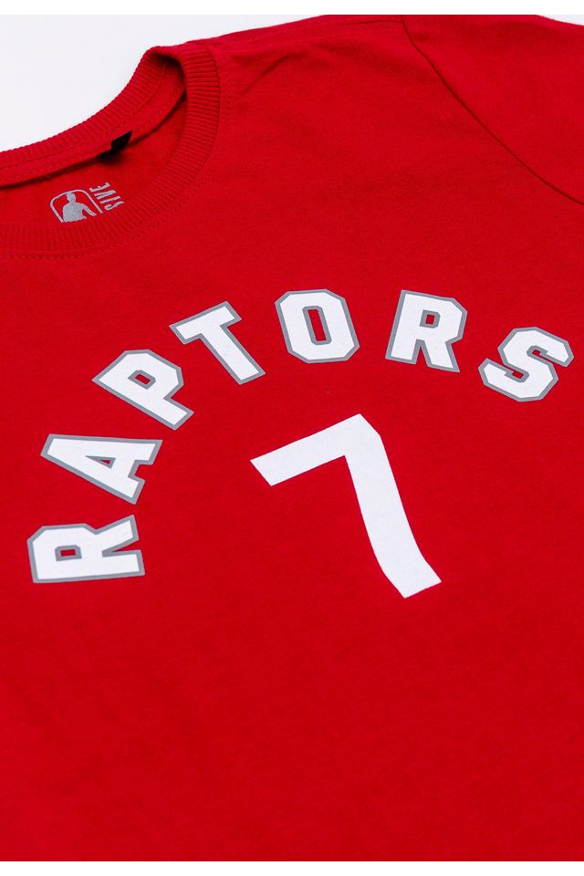 Camiseta-NBA-Juvenil-Estampada-Toronto-Raptors-Kyle-Lowry-Casual-Vermelha