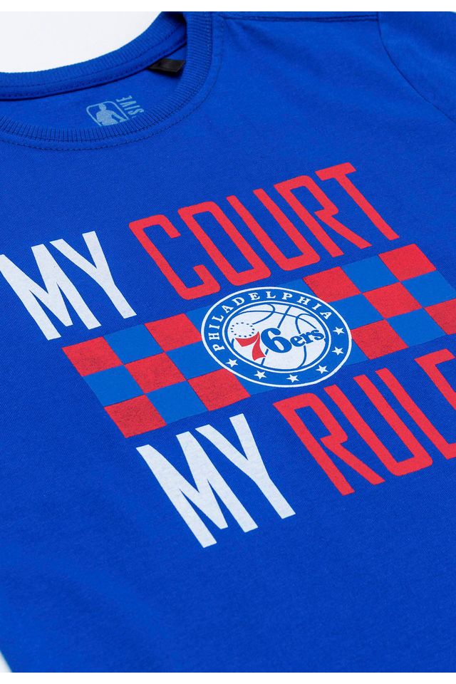 Camiseta-NBA-Juvenil-Estampada-Philadelphia-76ERS-Casual-Azul