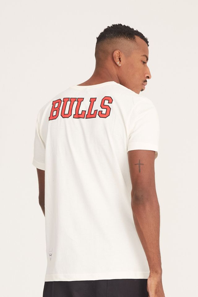 Camiseta-NBA-Estampada-Chicago-Bulls-Casual-Off-White
