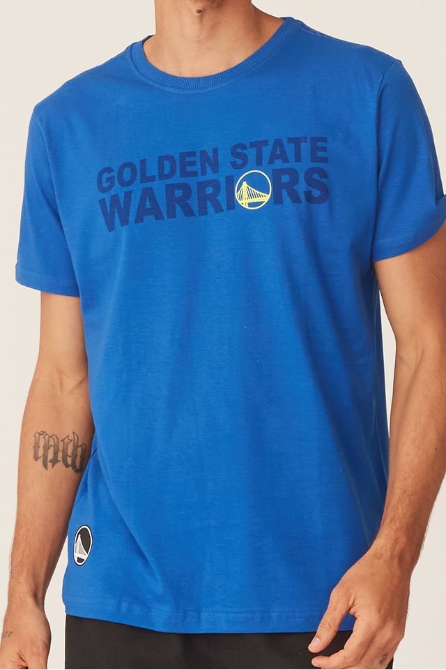 Camiseta-NBA-Estampada-Golden-State-Warriors-Casual-Azul-Royal