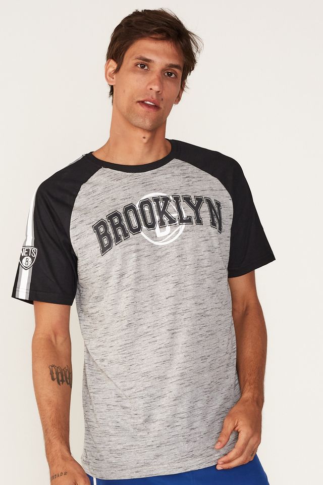 Camiseta-NBA-Especial-Brooklyn-Nets-Casual-Cinza