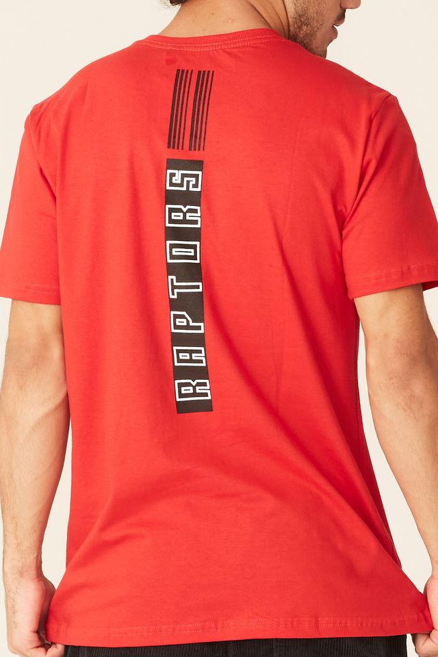 Camiseta-NBA-Estampada-Toronto-Raptors-Casual-Vermelha