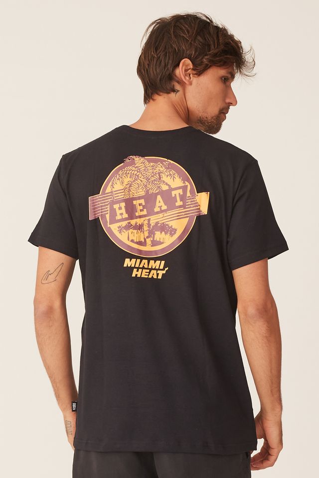 Camiseta-NBA-Estampada-Miami-Heat-Casual-Preta