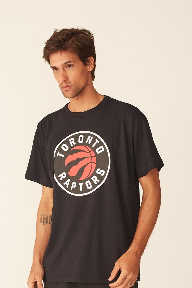 Camiseta-NBA-Plus-Size-Estampada-Toronto-Raptors-Casual-Preta