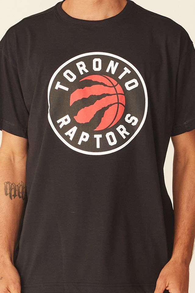 Camiseta-NBA-Plus-Size-Estampada-Toronto-Raptors-Casual-Preta