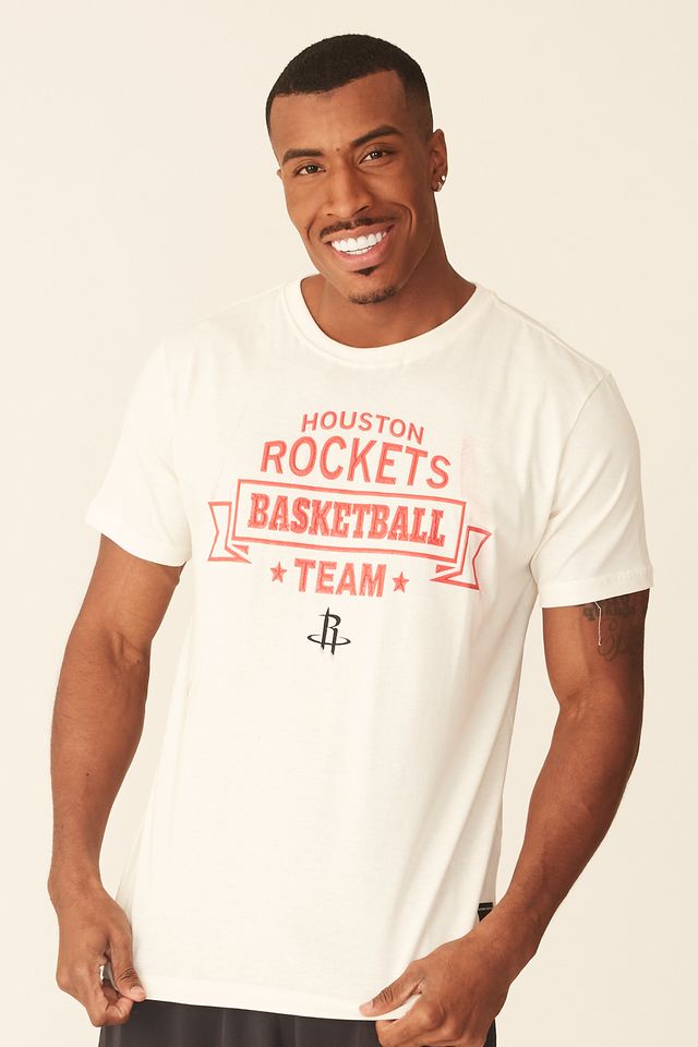 Camiseta-NBA-Estampada-Houston-Rockets-Casual-Off-White