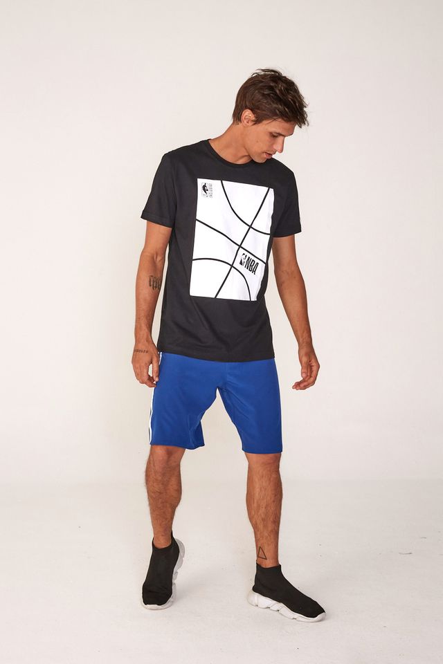 Camiseta-NBA-Estampada-Casual-Preta