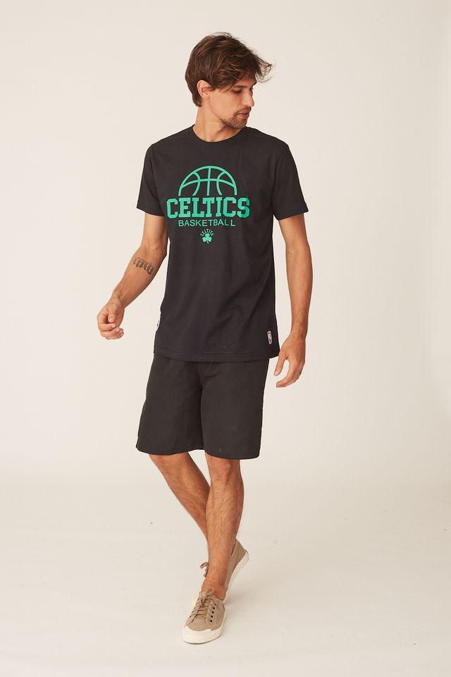 Camiseta-NBA-Estampada-Boston-Celtics-Casual-Preta