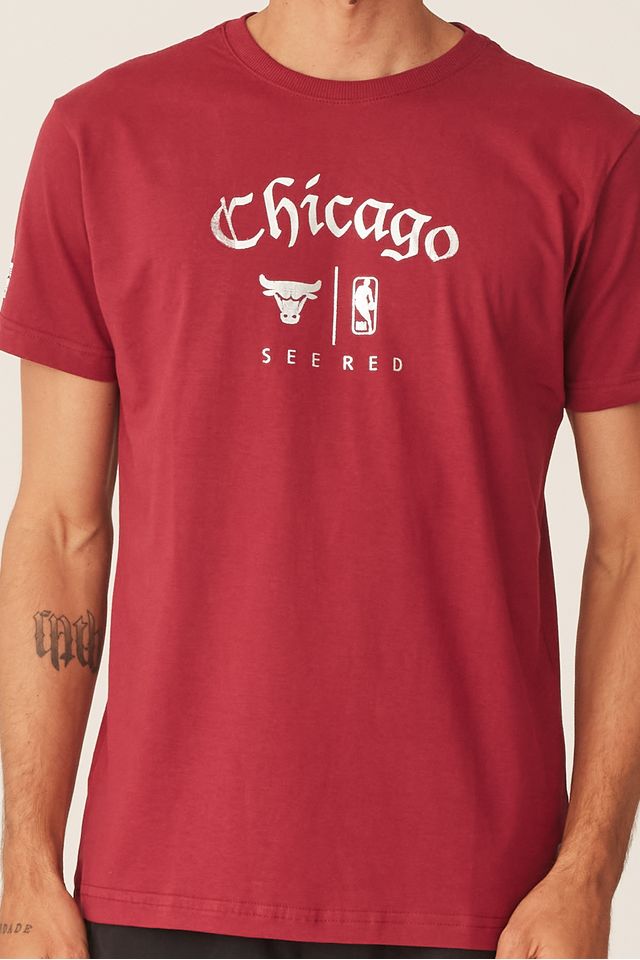 Camiseta-NBA-Estampada-Chicago-Bulls-Casual-Vinho