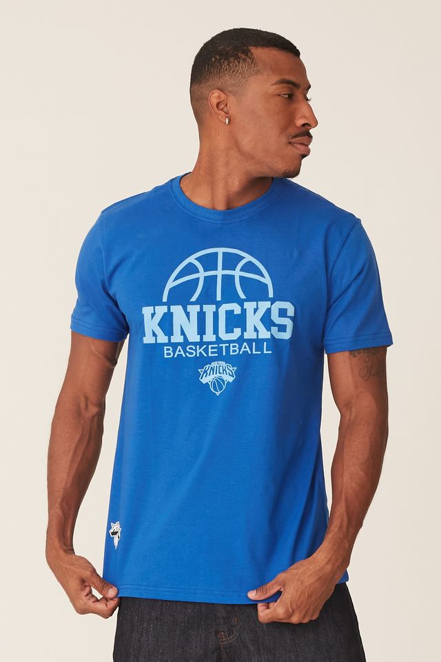 Camiseta-NBA-Estampada-New-York-Knicks-Casual-Azul-Royal