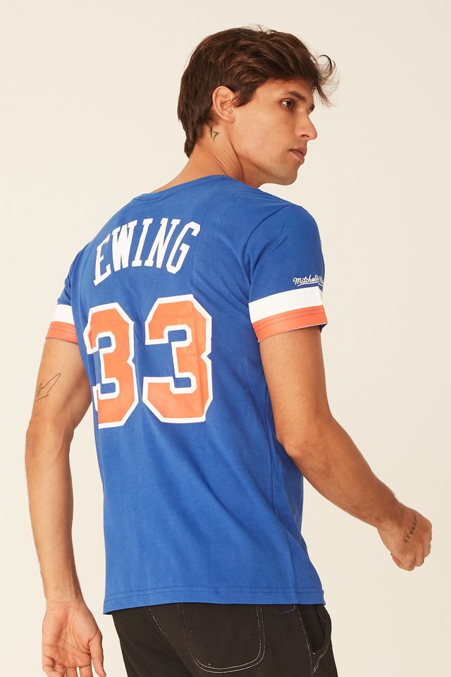 Camiseta-Mitchell---Ness-Estampada-New-York-Knicks-Patrick-Ewing-Azul