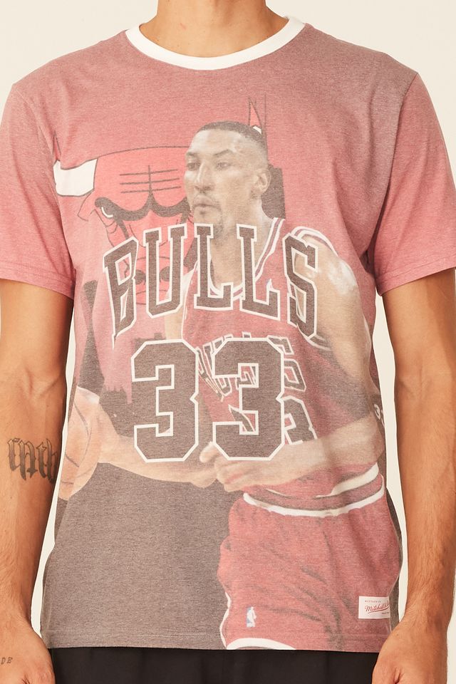 Camiseta-Mitchell---Ness-Estampada-Chicago-Bulls-Scottie-Pippen-Vermelha