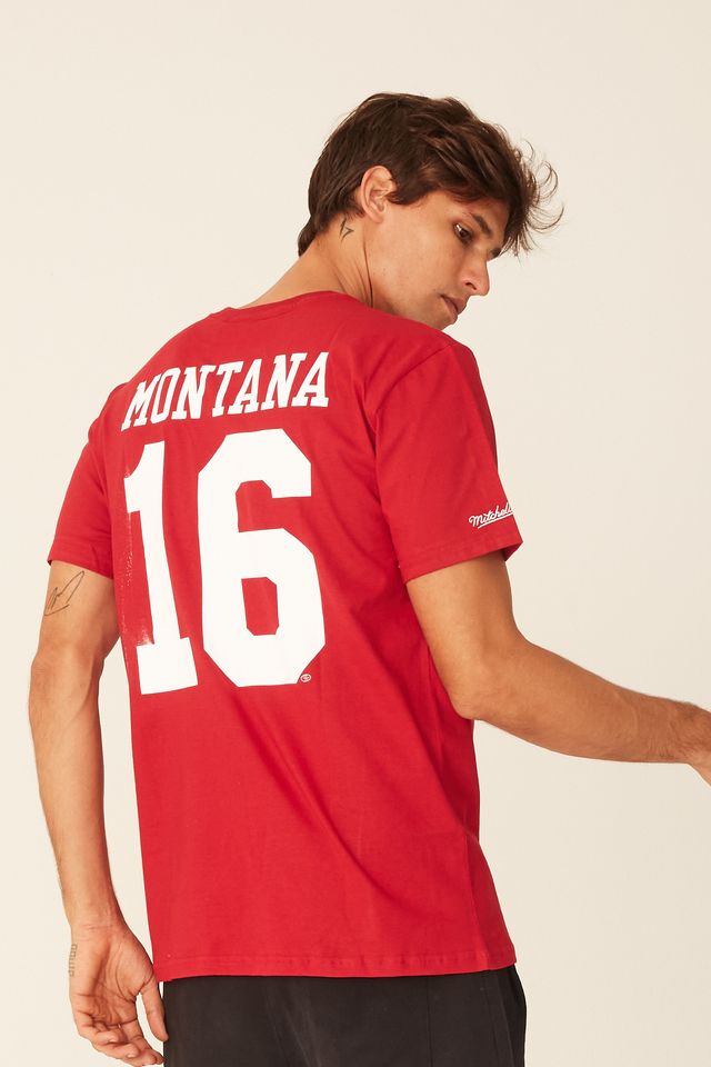 Camiseta-Mitchell---Ness-Estampada-NFL-San-Francisco-49ERS-Joe-Montana-Vermelha