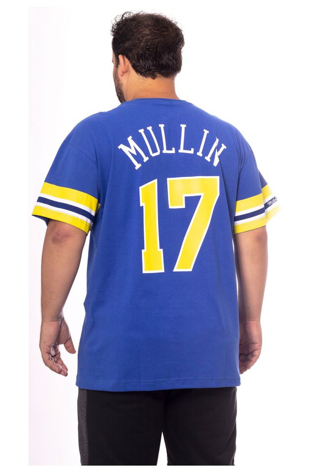 Camiseta-Mitchell---Ness-Plus-Size-Estampada-Golden-State-Warriors-Chris-Mullin-Azul