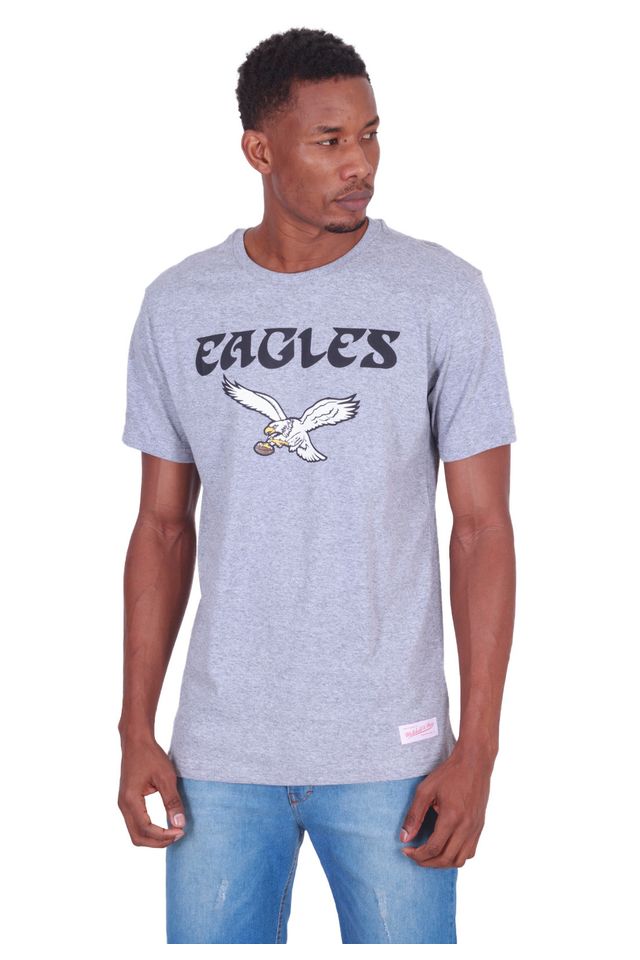 Camiseta-Mitchell---Ness-Estampada-NFL-Philadelphia-Eagles-Cinza-Mescla