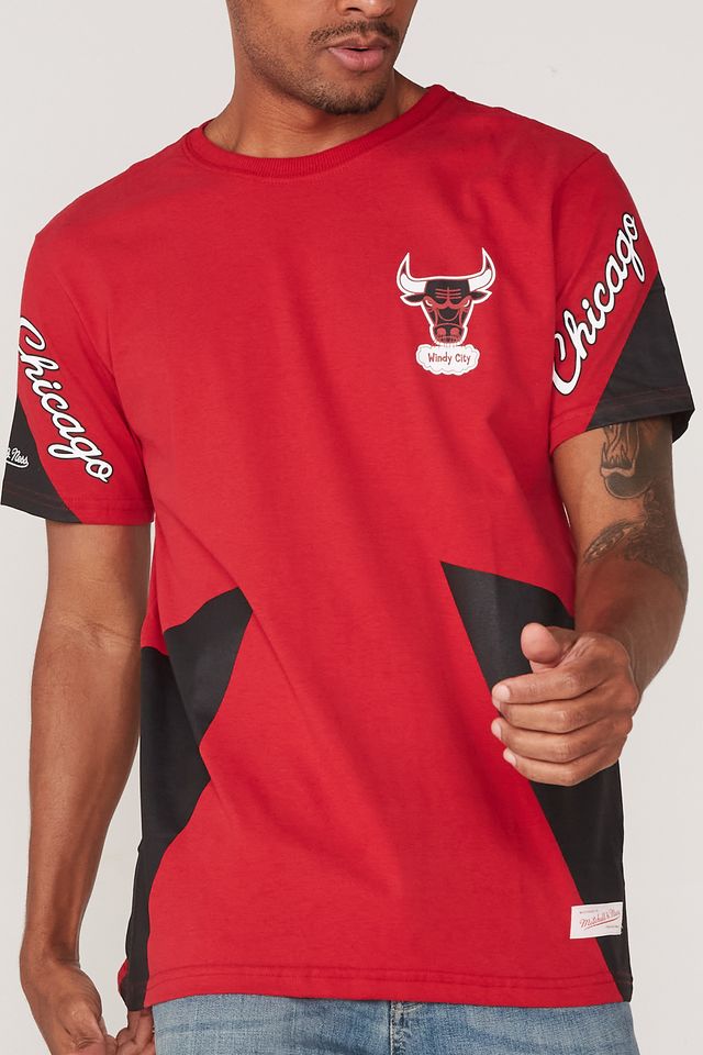 Camiseta-Mitchell---Ness-Estampada-Chicago-Bulls-Vermelha