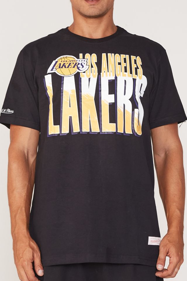 Camiseta-Mitchell---Ness-Estampada-Los-Angeles-Lakers-Preta