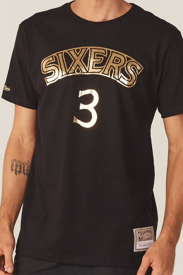 Camiseta-Mitchell---Ness-Estampada-Philadelphia-76ERS-Allen-Iverson-Preta