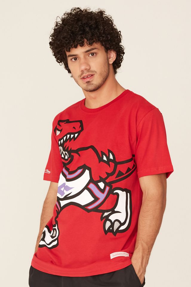 Camiseta-Mitchell---Ness-Estampada-Toronto-Raptors-Vermelha