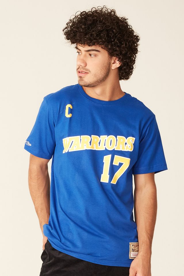 Camiseta-Mitchell---Ness-Estampada-Golden-State-Warriors-Chris-Mullin-Azul