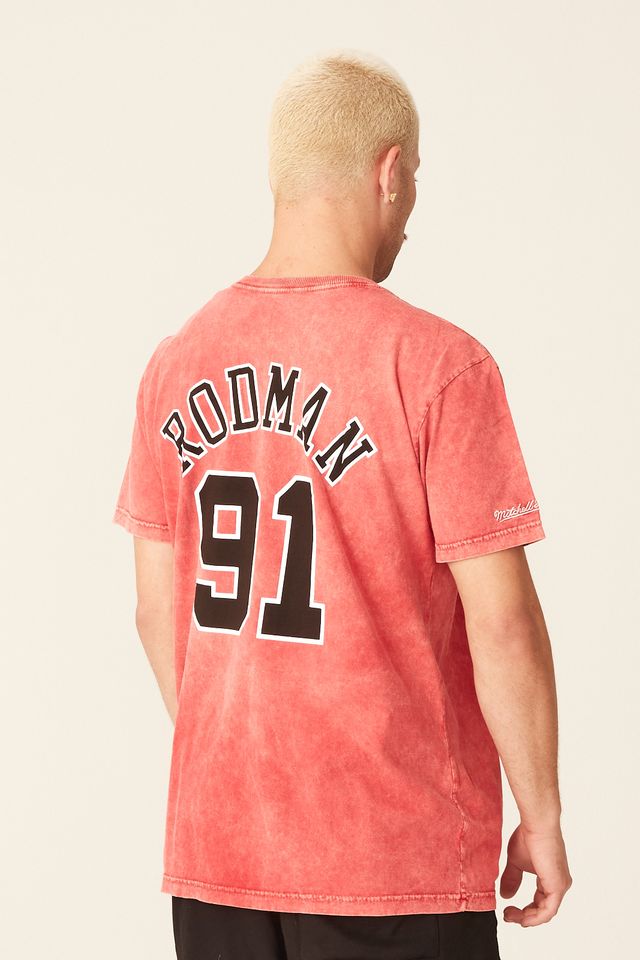 Camiseta-Mitchell---Ness-Especial-Chicago-Bulls-Dennis-Rodman-Vermelha