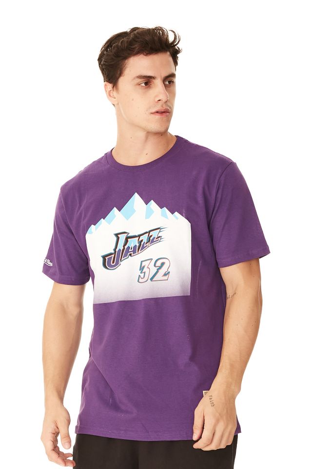 Camiseta-Mitchell---Ness-Estampada-Utah-Jazz-Karl-Malone-Roxa