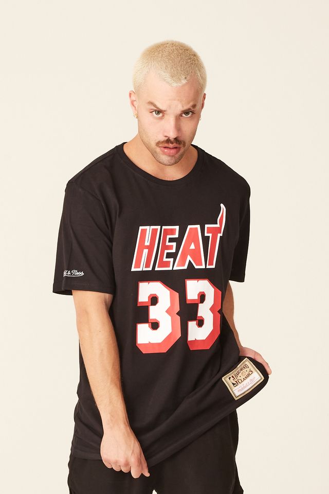 Camiseta-Mitchell---Ness-Especial-Miami-Heat-Alonzo-Mourning-Preta