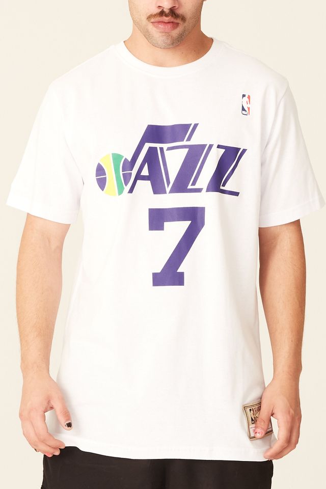Camiseta-Mitchell---Ness-Especial-Utah-Jazz-Pistol-Branca