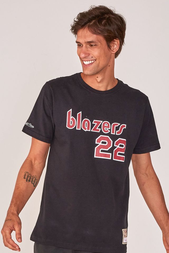 Camiseta-Mitchell---Ness-Especial-Portland-Trail-Blazers-Preta