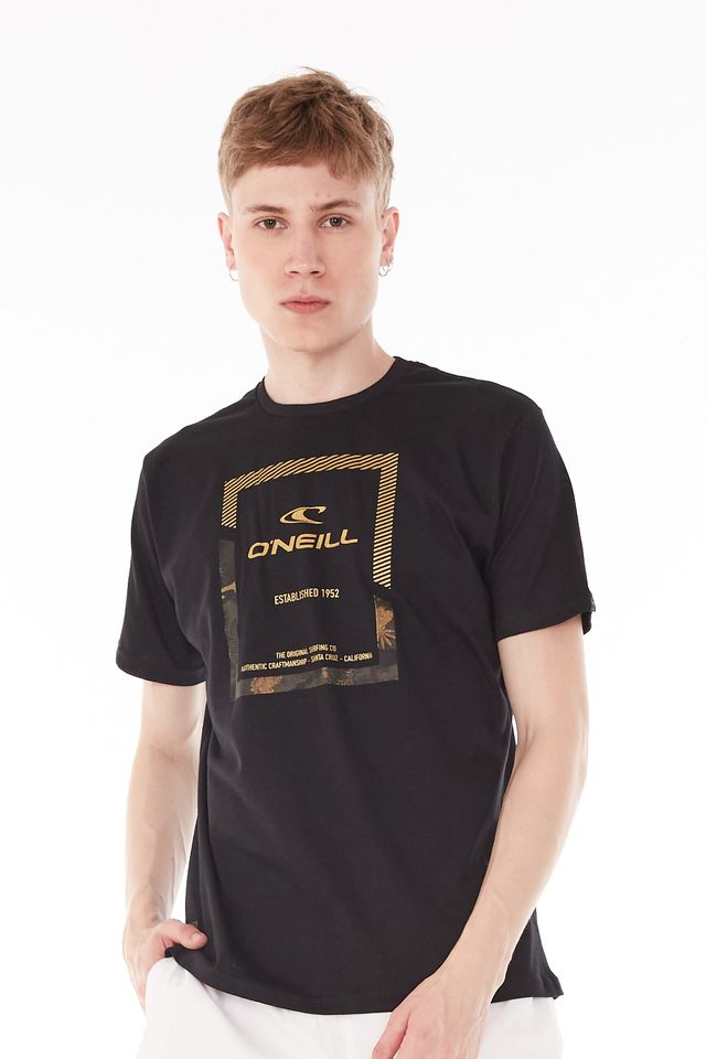 Camiseta-Oneill-Estampada-Preta
