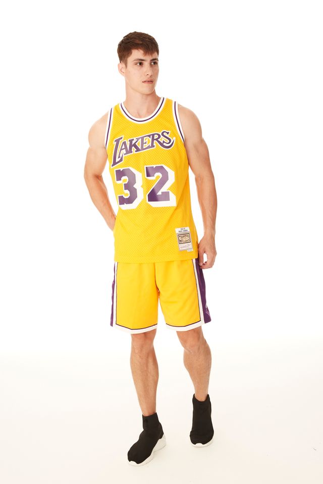 Shorts-Mitchell---Ness-Swingman-Los-Angeles-Lakers-Amarela