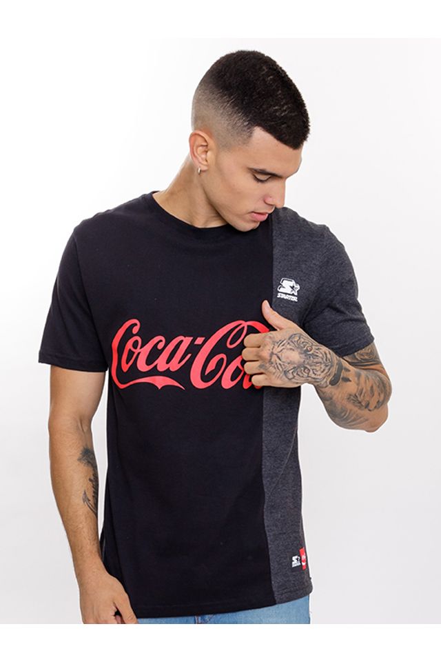 Camiseta-Starter-Especial-Collab-Coca-Cola-Cut-Colors-Preta