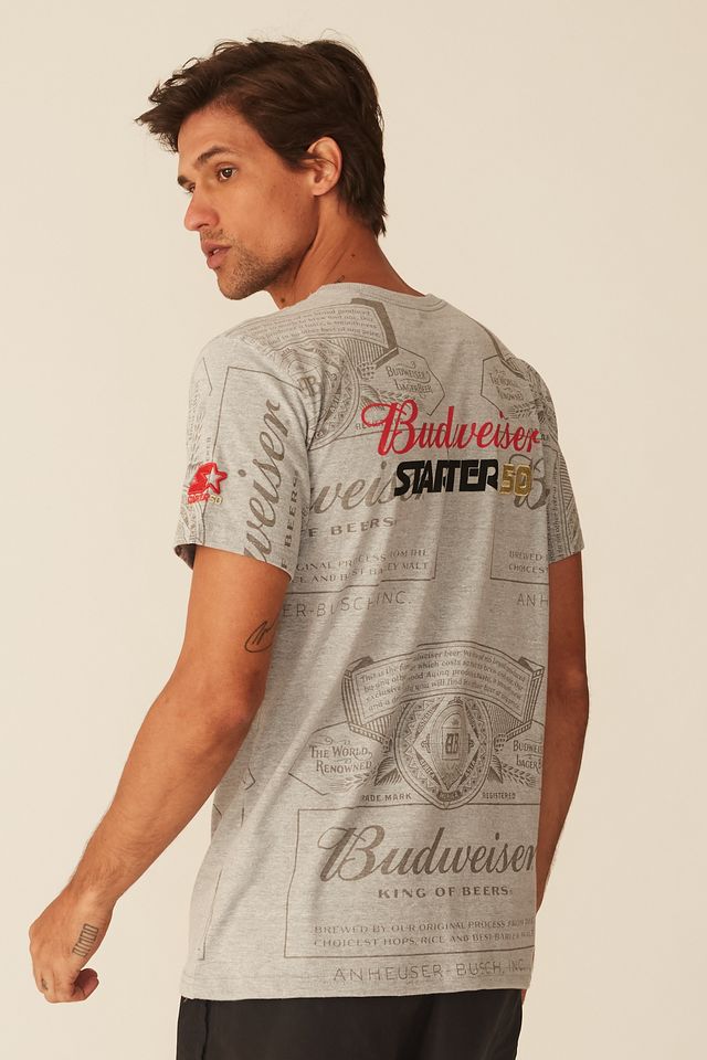 Camiseta-Starter-Collab-Budweiser-Gray