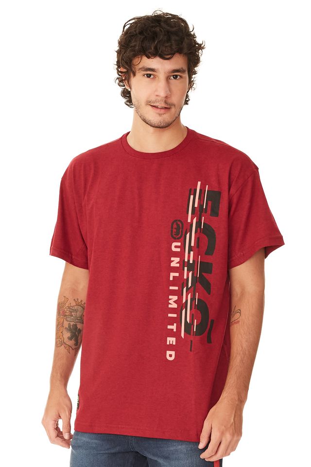Camiseta-Ecko-Plus-Size-Estampada-Vermelha-Mescla
