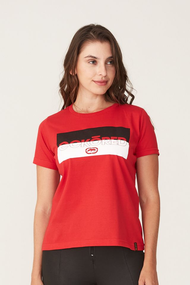 Camiseta-Ecko-Feminina-Estampada-Box-Logo-Vermelha