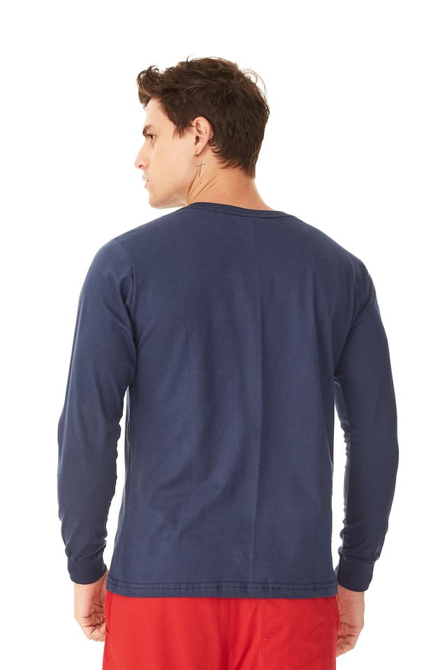 Camiseta-Ecko-Manga-Longa-Estampada-Azul-Marinho