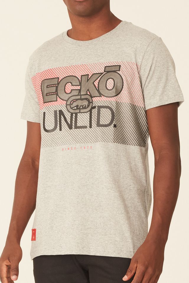 Camiseta-Ecko-Estampada-Cinza-Mescla