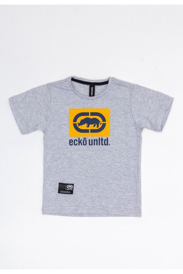 Camiseta-Ecko-Infantil-Estampada-Cinza-Mescla