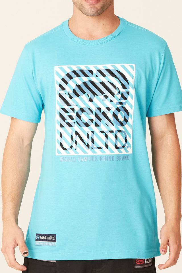 Camiseta-Ecko-Estampada-Azul-Turquesa