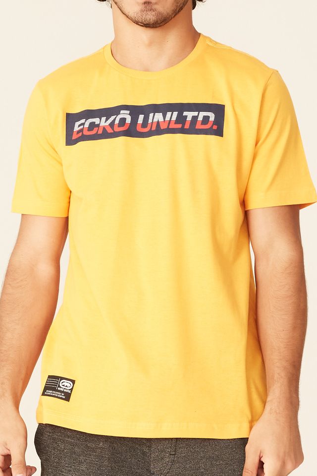 Camiseta-Ecko-Estampada-Amarela