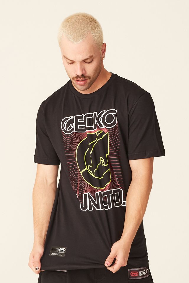 Camiseta-Ecko-Estampada-Preta