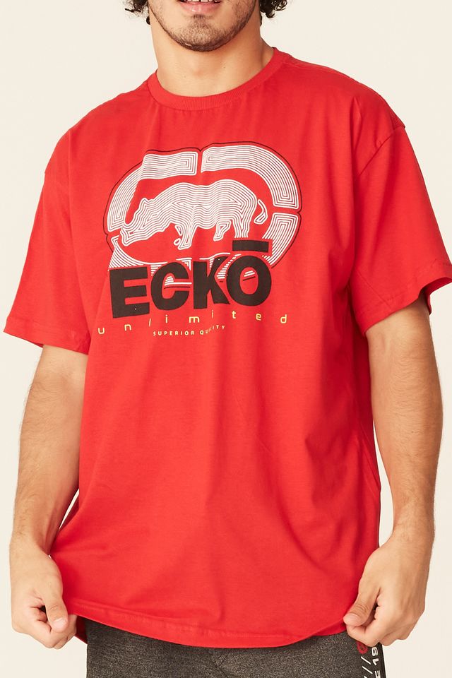 Camiseta-Ecko-Plus-Size-Estampada-Vermelha
