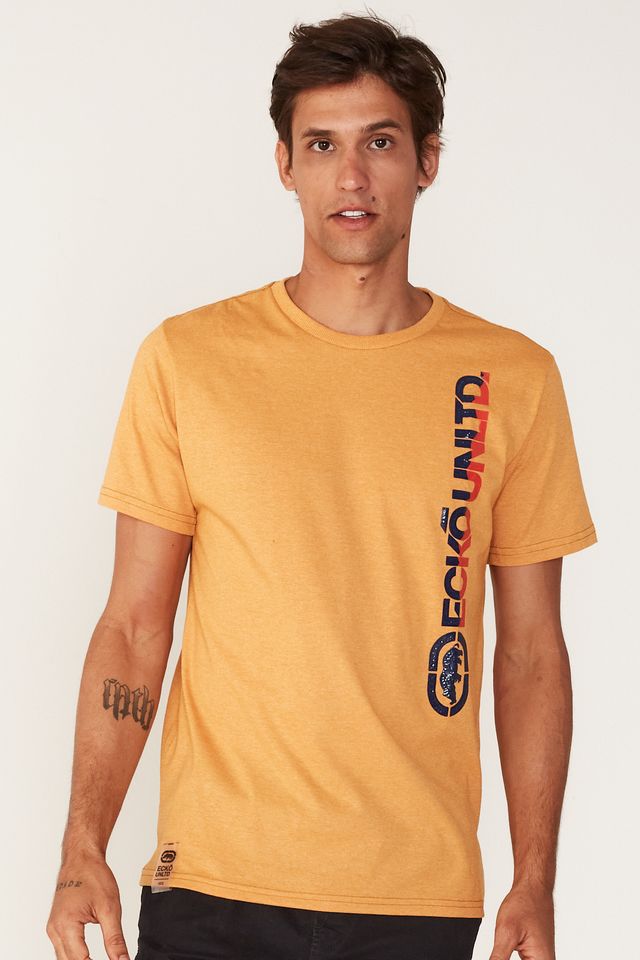 Camiseta-Ecko-Estampada-Amarela-Mescla