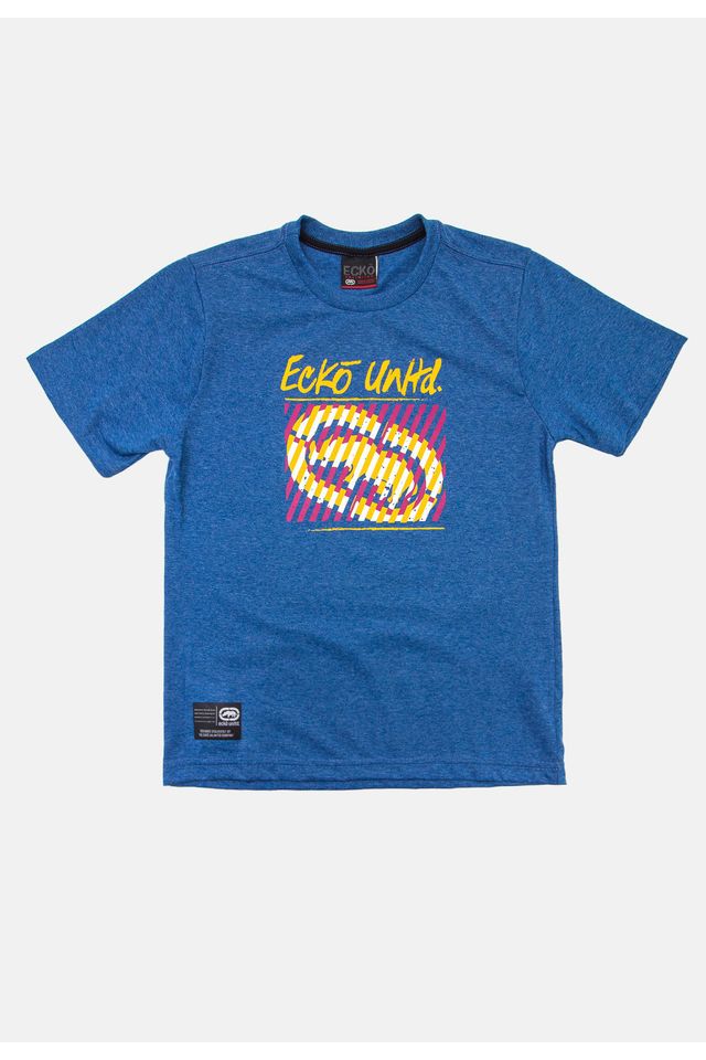 Camiseta-Ecko-Juvenil-Estampada-Azul-Mescla