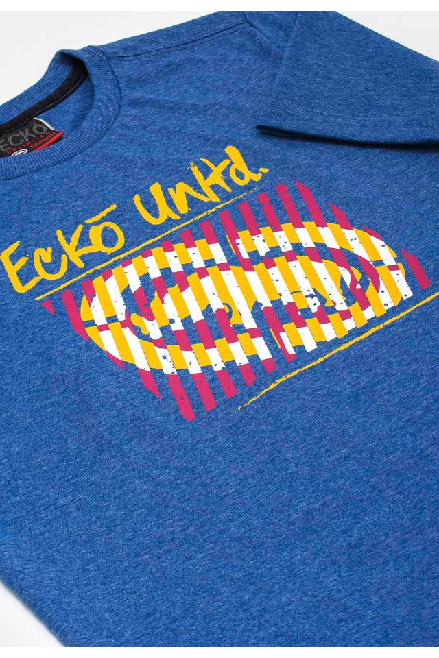 Camiseta-Ecko-Juvenil-Estampada-Azul-Mescla