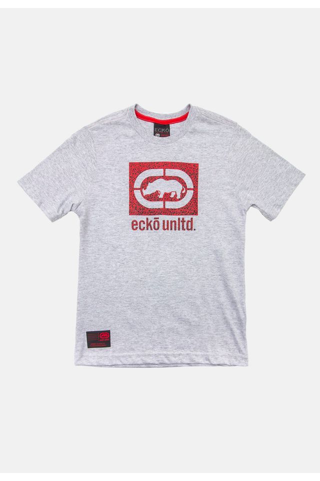 Camiseta-Ecko-Juvenil-Estampada-Cinza-Mescla