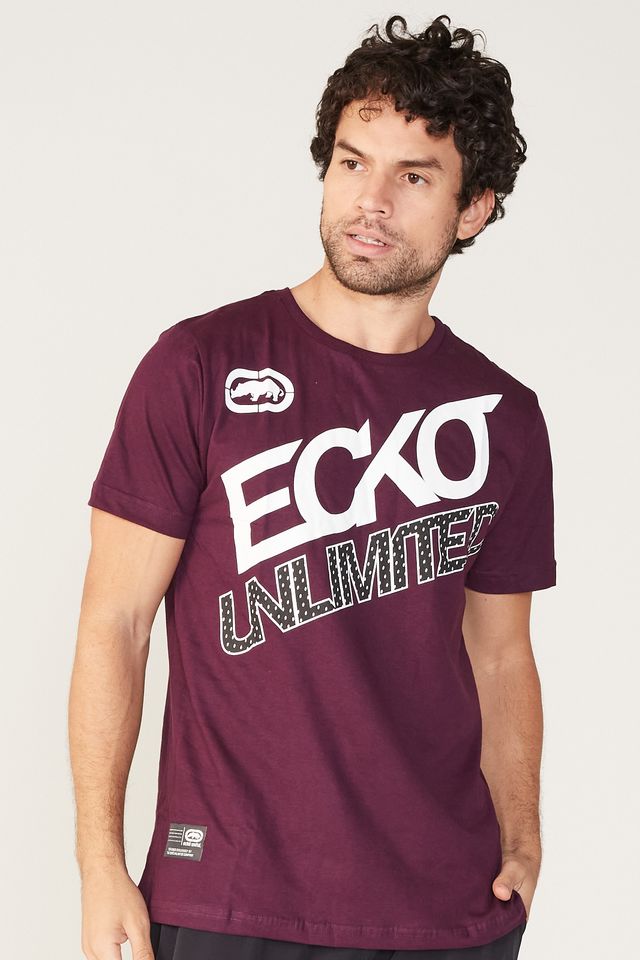 Camiseta-Ecko-Estampada-Vinho