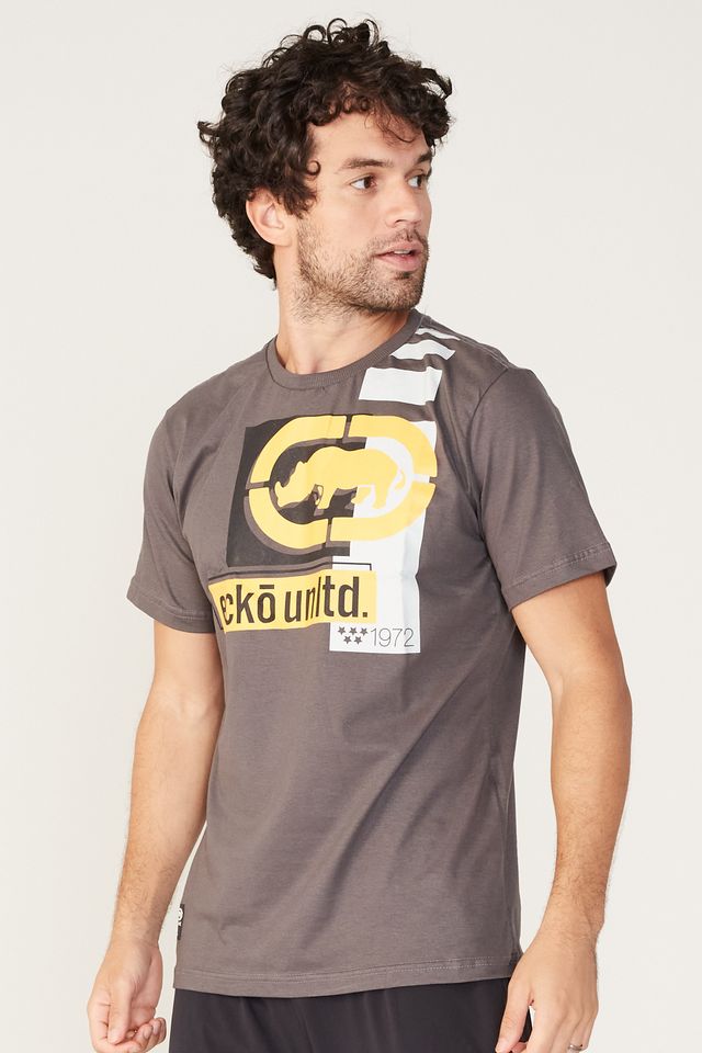 Camiseta-Ecko-Estampada-Cinza-Carvao
