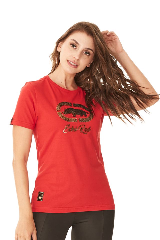 Camiseta-Ecko-Feminina-Estampada-Vermelha